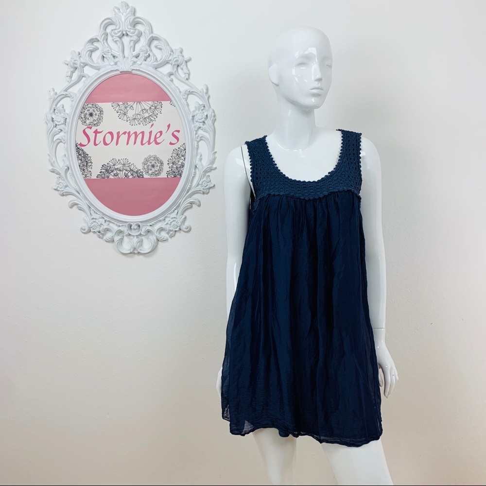 Sofia | Silk Blue Babydoll Dress